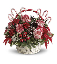 Sweet Swirls Basket. An arrangement by L and J Blooms.