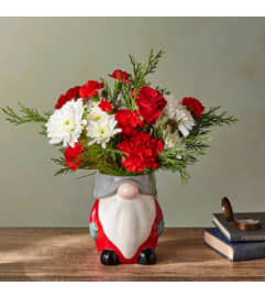 North Pole Gnome Magic. An arrangement by The Village Green Florist.