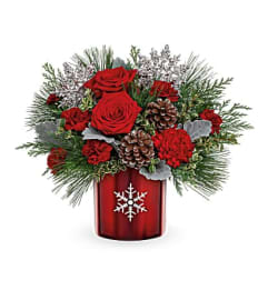 Teleflora So So Stunning Snowflake. An arrangement by Erika's Flowers.