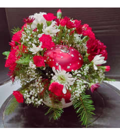 Christmas Ceramic Ornament. An arrangement by Pandora's Posies. Christmas Ceramic Ornament. An arrangement by Pandora's Posies.