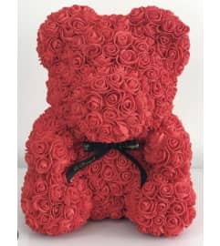 Foam Rose Bear small. An arrangement by Lake Eola Florist.