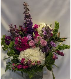 The Purple Garden. An arrangement by Westdale Florist.