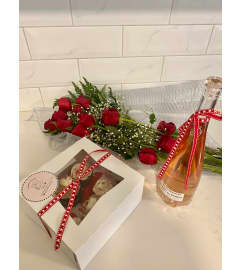 VALENTINE'S DAY AMORE BUNDLE. An arrangement by Thoughtful Gifts and Flowers.