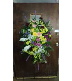 Standing_Spray(General Mix). An arrangement by Gardenfairy Florist.