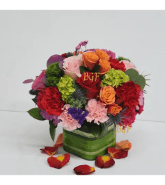 Happy Colorful Cube. An arrangement by Anthurium Gardens Florist.