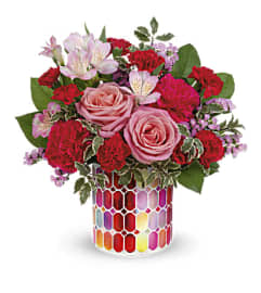 Charmed Stained Glass Valentine. An arrangement by Blue Ridge Flowers.