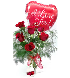 Hugz and Kisses Gift Set. An arrangement by The Village Green Florist.