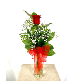 One Love Budvase. An arrangement by Commerce Flowers.