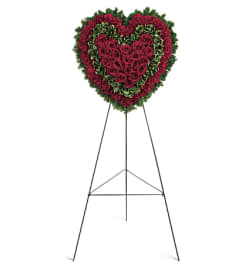 HEART STANDING SPRAY. An arrangement by J.D. Ballantine's Flowers and Gifts.