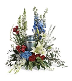 REFLECTIONS OF HONOR TRIBUTE. An arrangement by J.D. Ballantine's Flowers and Gifts.