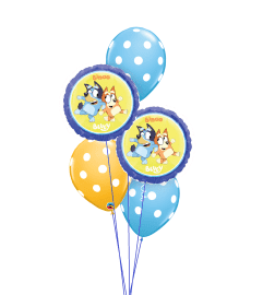 Bluey and Bingo Classic Balloon Bouquet. An arrangement by Balloon Bouquets Plus.