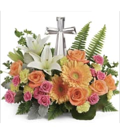 The Crystal Cross. An arrangement by Seasons Change Designs.