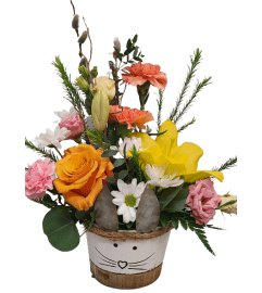 Bunny Smiles. An arrangement by Harriet's Flower and Gift Shop.