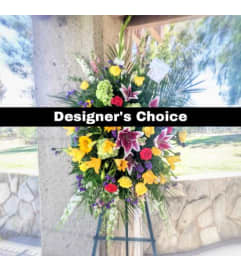 Designer's Choice - Colorful Standing Spray. An arrangement by Ricky's Flowers and More.