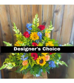 Designer's Choice - Colorful Funeral Arrangement. An arrangement by Ricky's Flowers and More.