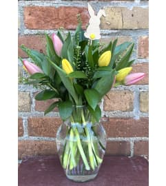 'By Design' Tulip Vase. An arrangement by Flowers By Design.