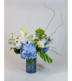 Sea of Blue Signature. An arrangement by Donato's Floral.