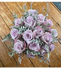 Nosegay of Lavender Roses. An arrangement by Flowers by Priscilla.