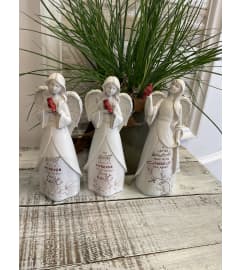 Cardinal Angel remembrance. An arrangement by Flowers By Gerry.