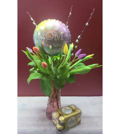 Tulip Package. An arrangement by KW Flowers.