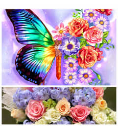 CUSTOM FIELDS OF LAVENDER BUTTERFLY BOUQUET. An arrangement by A Loving Touch Florist.