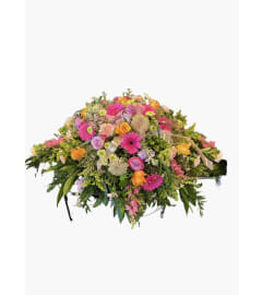 Straight from the Garden Casket Spray. An arrangement by Loyalist Flowers.