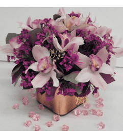 Delighted Cymbidium. An arrangement by Brickell Exclusive Blooms.