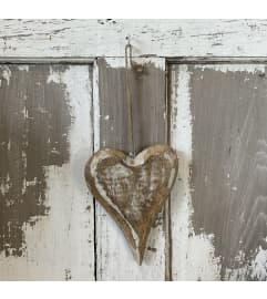Hanging Wooden HEART. An arrangement by Metcalfe Florist and Pleasant View Greenhouses.