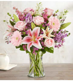 Uniquely In Pink. An arrangement by Brickell Exclusive Blooms.