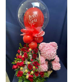 BLOOM BALLOON BONANZA. An arrangement by Dream Decorations Florist.