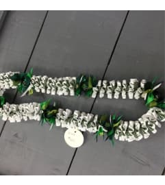 ribbon lei #44. An arrangement by Royal Louis Florist.