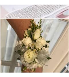 Corsage for Wrist. An arrangement by Loyalist Flowers.