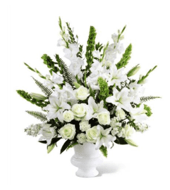 stylish tribute. An arrangement by Fine's Flowers.