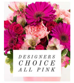 Shades Of Pink In a Vase. An arrangement by Jennings Florists.