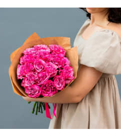 15 Garden Roses Country Blues. An arrangement by Floral Savour.