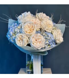 Duo Bouquet of Roses White OharaandHydrangea. An arrangement by Floral Savour.