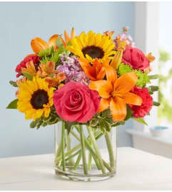 sentiments vase. An arrangement by Brasco Florist.