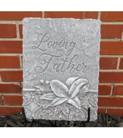 Loving Father Memorial Stone. An arrangement by Sueppel's Flowers.