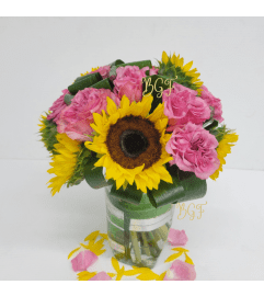 Sunflowers in Pink. An arrangement by Brickell Exclusive Blooms.