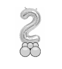 Silver 2 Balloon Table Topper. An arrangement by Balloon Bouquets Plus. Silver 2 Balloon Table Topper. An arrangement by Balloon Bouquets Plus.