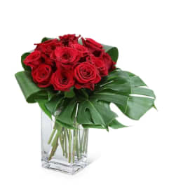 Tropical Rose Bouq. An arrangement by Fletcher Heights Florist.