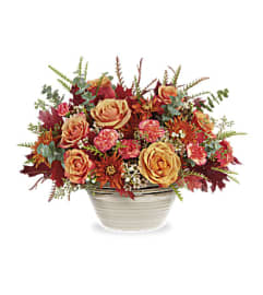 Autumn Bowl of Blooms. An arrangement by Blue Ridge Flowers. Autumn Bowl of Blooms. An arrangement by Blue Ridge Flowers.