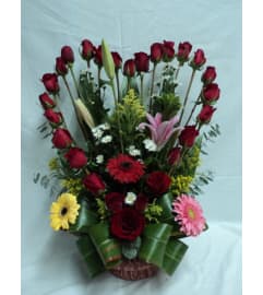 Beautiful Heart Basket. An arrangement by Paty's Florist.