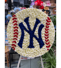 NY YANKEE BALL. An arrangement by Garden Florist.