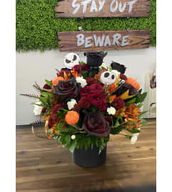 Jack Skellington Black Love. An arrangement by Love Story Florist. Jack Skellington Black Love. An arrangement by Love Story Florist.