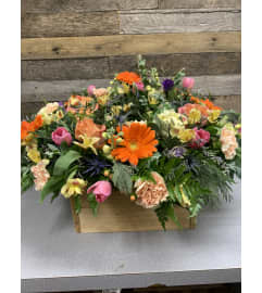 Sorbet Urn Wreath. An arrangement by The Farm and Floral Market.