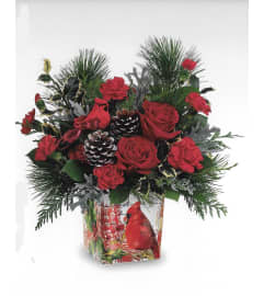 Cardinal Cheer Bouquet. An arrangement by Roma Flowers and Gifts.