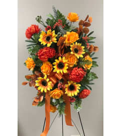 Fall Harvest Stand. An arrangement by Sunny Day Blossoms Design Studio.