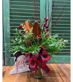 Happy Holidays Fresh Christmas Vase Arrangement. An arrangement by Forest Florist.