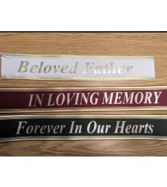 Customizable Memorial Ribbon. An arrangement by Mayfield Flowers.